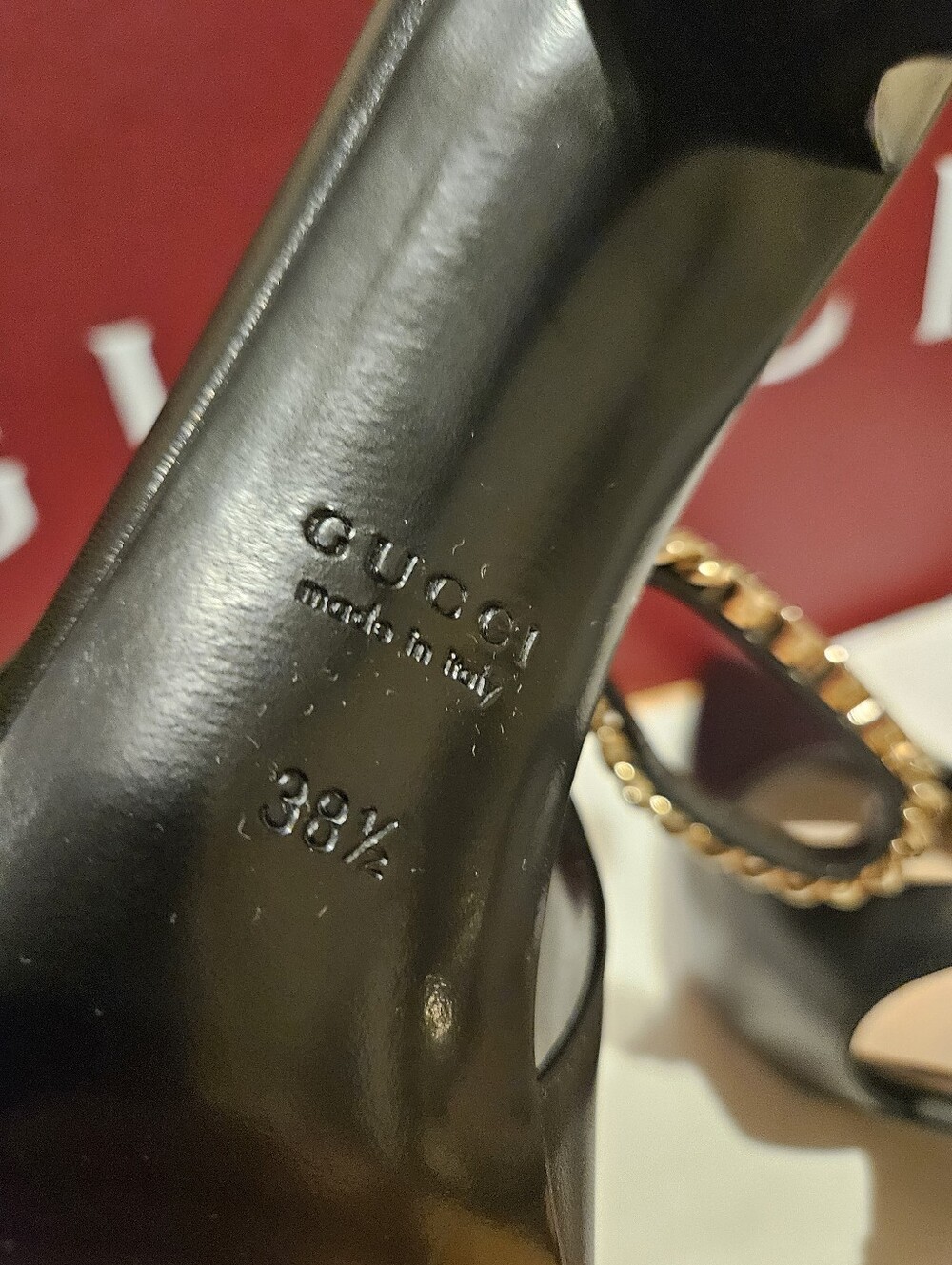 $1150 NEW Gucci Signoria Leather EU 38.5 Slingback Pump - Picture 9 of 9